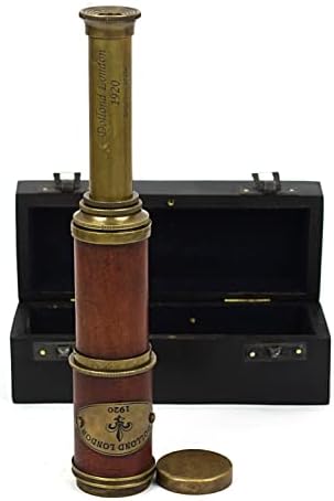 Nautical Vintage Brass Telescope with Leather Accents