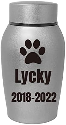 Custom Personalized Pet Urn for Dog and Cat Ashes - Stainless Steel Memorial Urns
