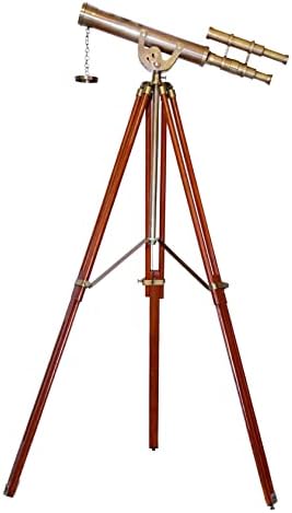 Vintage Brass Telescope Floor Standing Nautical Decor