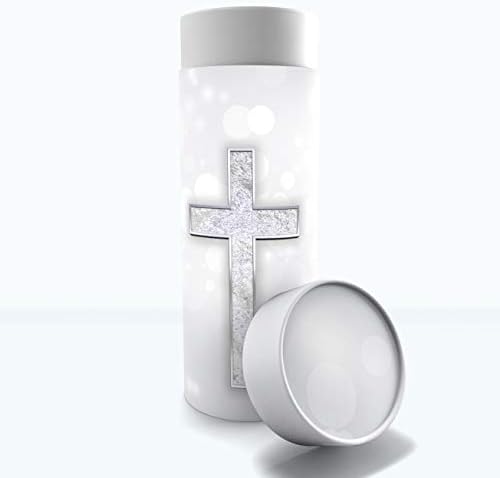 Silver Cross Scattering Tubes for Human Ashes TSA Approved Eco-Friendly Urns