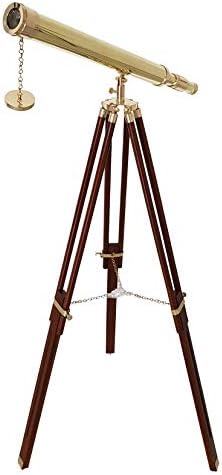 55 Inch Nautical Brass Floor Telescope - Shiny Bronze Decorative Masterpiece