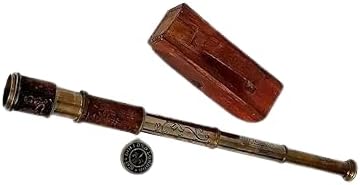 VINTEXX Enterprises Antique Brass Telescope Spyglass - 5X Magnification Vintage Nautical Decor