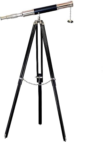 Handmade Brass Vintage Telescope Nautical Floor Standing Decor