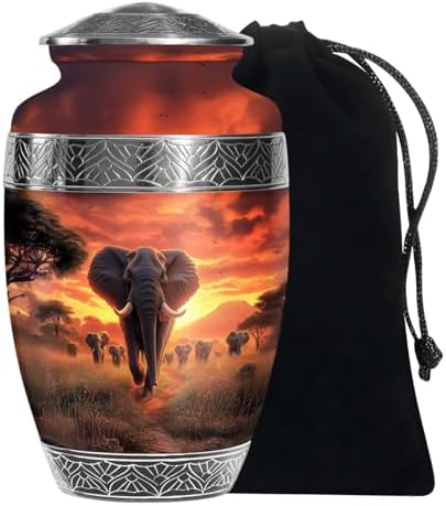 Saburial Elephant Unique Burial Urn for Human Ashes - 10 Inch Large Adult Urn