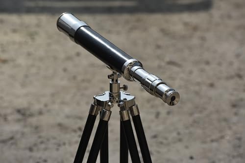 Nickel Brass Griffith Astro Telescope with Wooden Tripod Stand
