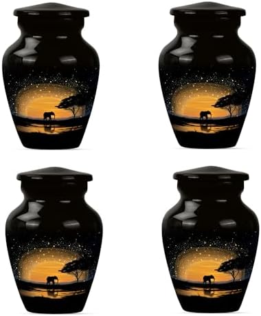 Set of 4 Mini Cremation Urns for Human Ashes 3 Inch