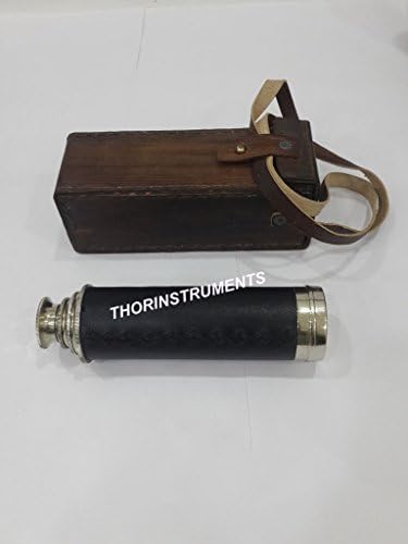 Vintage Solid Pirate Telescope with Leather Case
