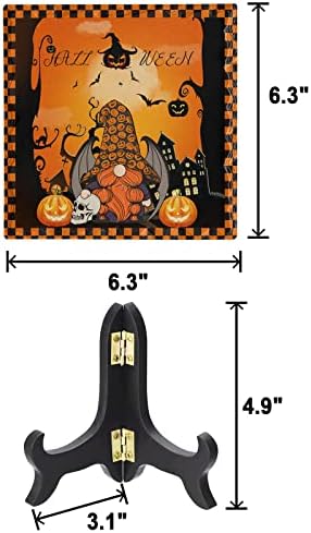 Halloween Decorative Plaque with Wooden Stand