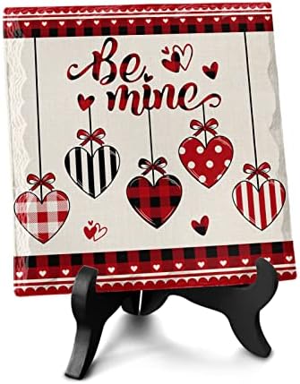 LEOSUCRE Geometric Heart Desk Decor Sign Plaque