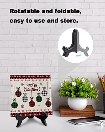 Christmas Desk Decor with Wooden Stand Plaque