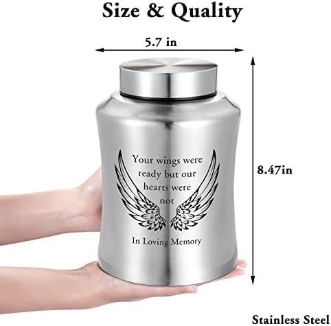 Stainless Steel Cremation Urn for Human Ashes