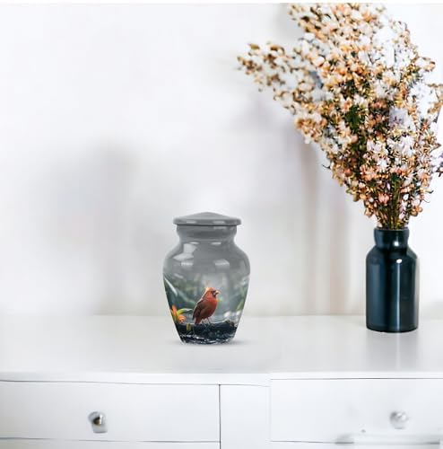 MUKTIVE Cardinal Urns for Human Ashes Mini Set of 2 Gray Decorative Classic