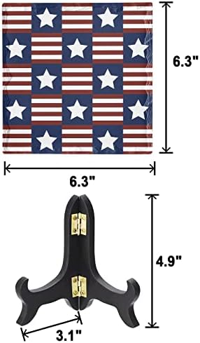Independence Day Desk Decor with Wooden Stand 1