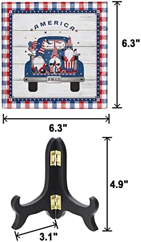 Independence Day Truck Wooden Stand Desk Decor