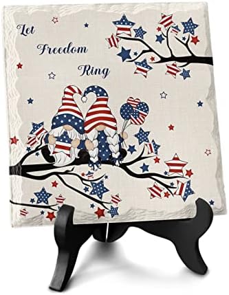 4th of July Ceramic Desk Plaque with Wooden Stand