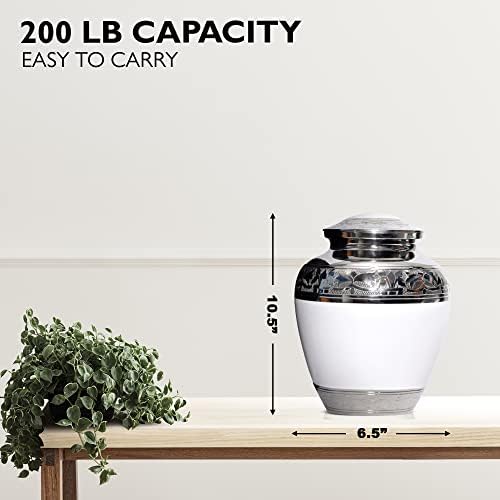Elegant Cremation Urn for Human Ashes White