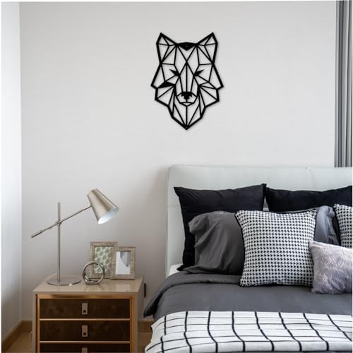 CatTerranM Wolf Metal Sign 12in Black