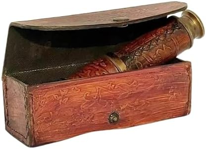 VINTEXX Enterprises Antique Brass Telescope Spyglass - 5X Magnification Vintage Nautical Decor