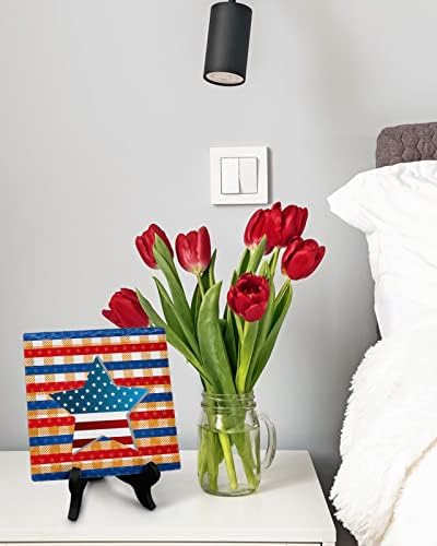 LEOSUCRE Desk Decor with American Flag Plaque