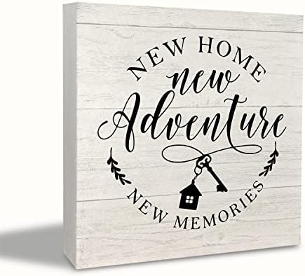 KEUSPI Rustic Wood Block Sign for Home Office Decor