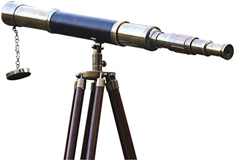 Nautical Brass Telescope 18 Inches Antique Spyglass with Wooden Box
