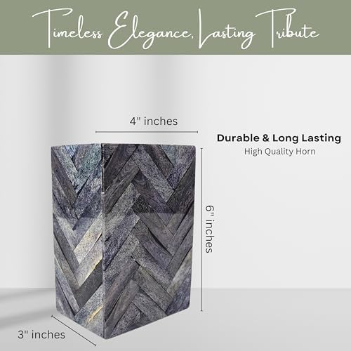 Gray Comet Decorative Urn with Chevron Design 70 Cubic Inch Capacity Memorial Keepsake for Adult Men Women