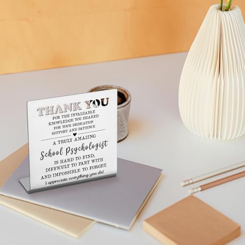 Thank You Appreciation Plaque for School Psychologist