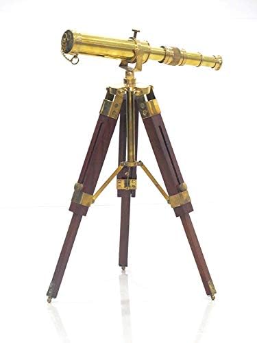 Nautical Brass Telescope with Tripod Stand Vintage Decor