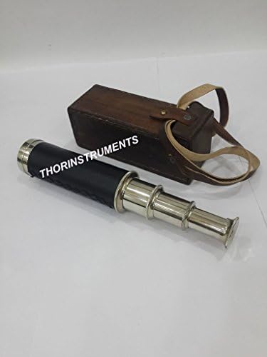 Vintage Solid Pirate Telescope with Leather Case