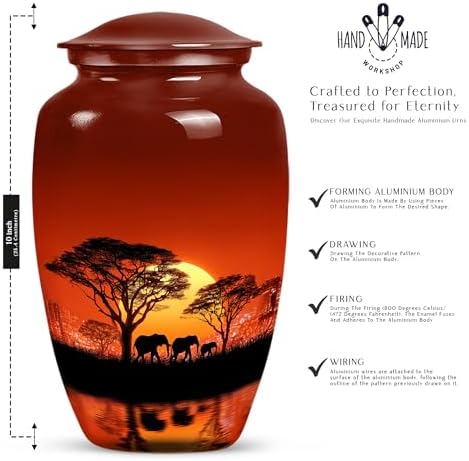 Elephant Memorial Decorative Urn for Human Ashes