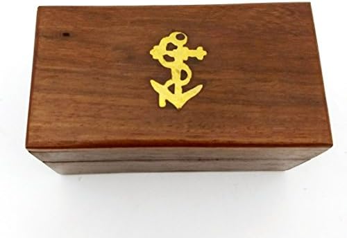 Nautical Brass Telescope with Wooden Box Pirate Decor 6 Inch Scope