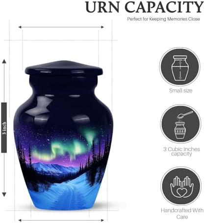 Blue Mountain Mini Urn for Cremation Ashes - 3 Inch Keepsake Urn for Adult Male