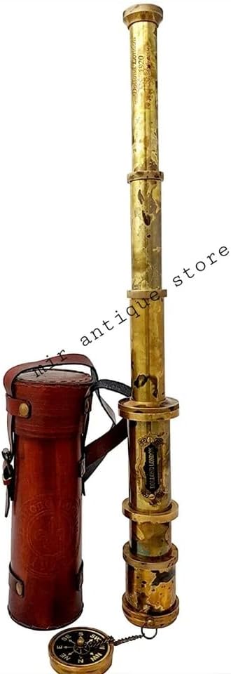 Crafted Antique Solid Brass Telescope Spyglass - Vintage Maritime Decor