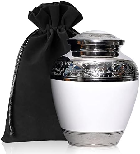 Elegant Cremation Urn for Human Ashes White