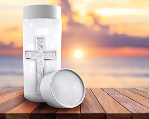 Silver Cross Scattering Tubes for Human Ashes TSA Approved Eco-Friendly Urns