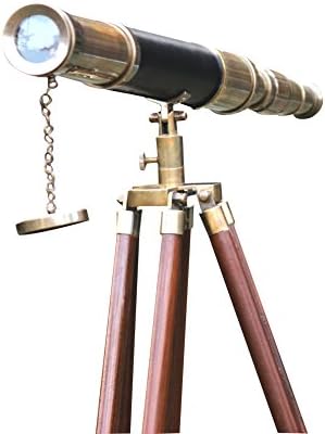 Nautical Brass Telescope 18 Inches Antique Spyglass with Wooden Box