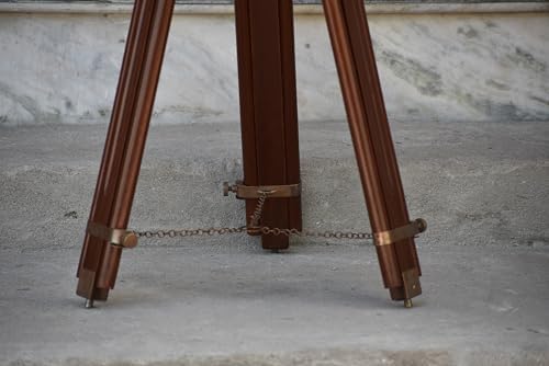 Vintage Double Barrel Telescope with Wooden Tripod