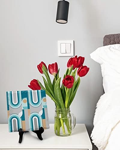 Modern Abstract Desk Decor with Wooden Stand 1