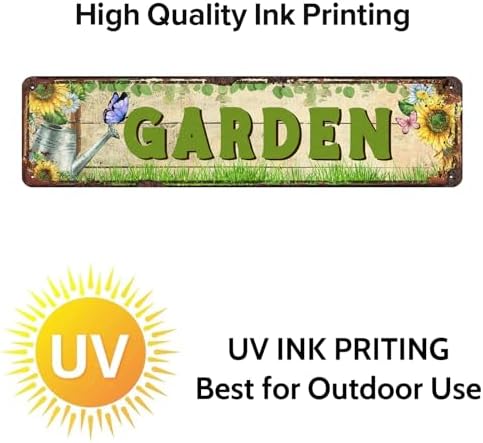 Vintage Garden Themed Decorative Tin Sign 16x4 Inch