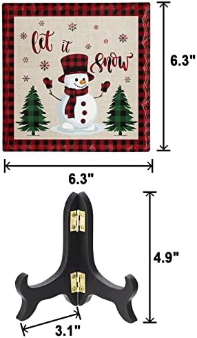Christmas Desktop Plaque with Wooden Stand