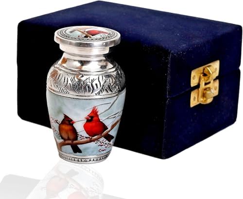 HLC Beautiful Small Cardinal Couple Urn - Memorial for Human Ashes