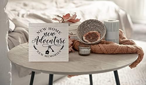 KEUSPI Rustic Wood Block Sign for Home Office Decor