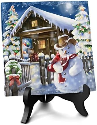 Wooden Stand Snowman Christmas Decorative Plaque Sign