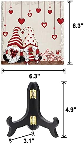 LEOSUCRE Desk Decor Plaque with Wooden Stand Gnomes Sign