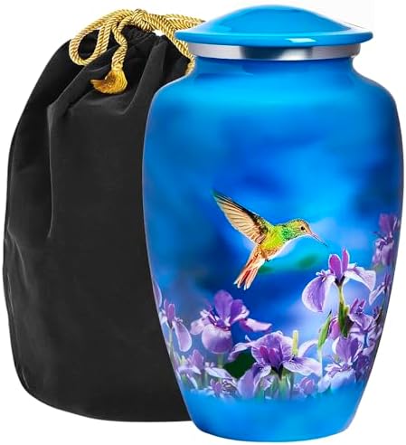 Trupoint Memorials Cremation Urn - Blue Hummingbird Large