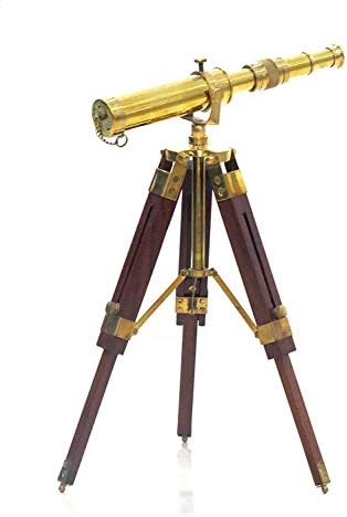 Nautical Brass Telescope with Tripod Stand Vintage Decor
