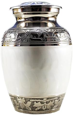 eSplanade Cremation Urn - 6 Inch Brass White Medium