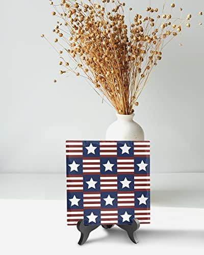 Independence Day Desk Decor with Wooden Stand 1