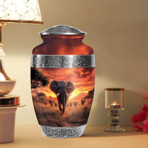 Saburial Elephant Unique Burial Urn for Human Ashes - 10 Inch Large Adult Urn