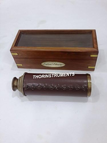 Vintage Nautical Telescope with Wooden Box